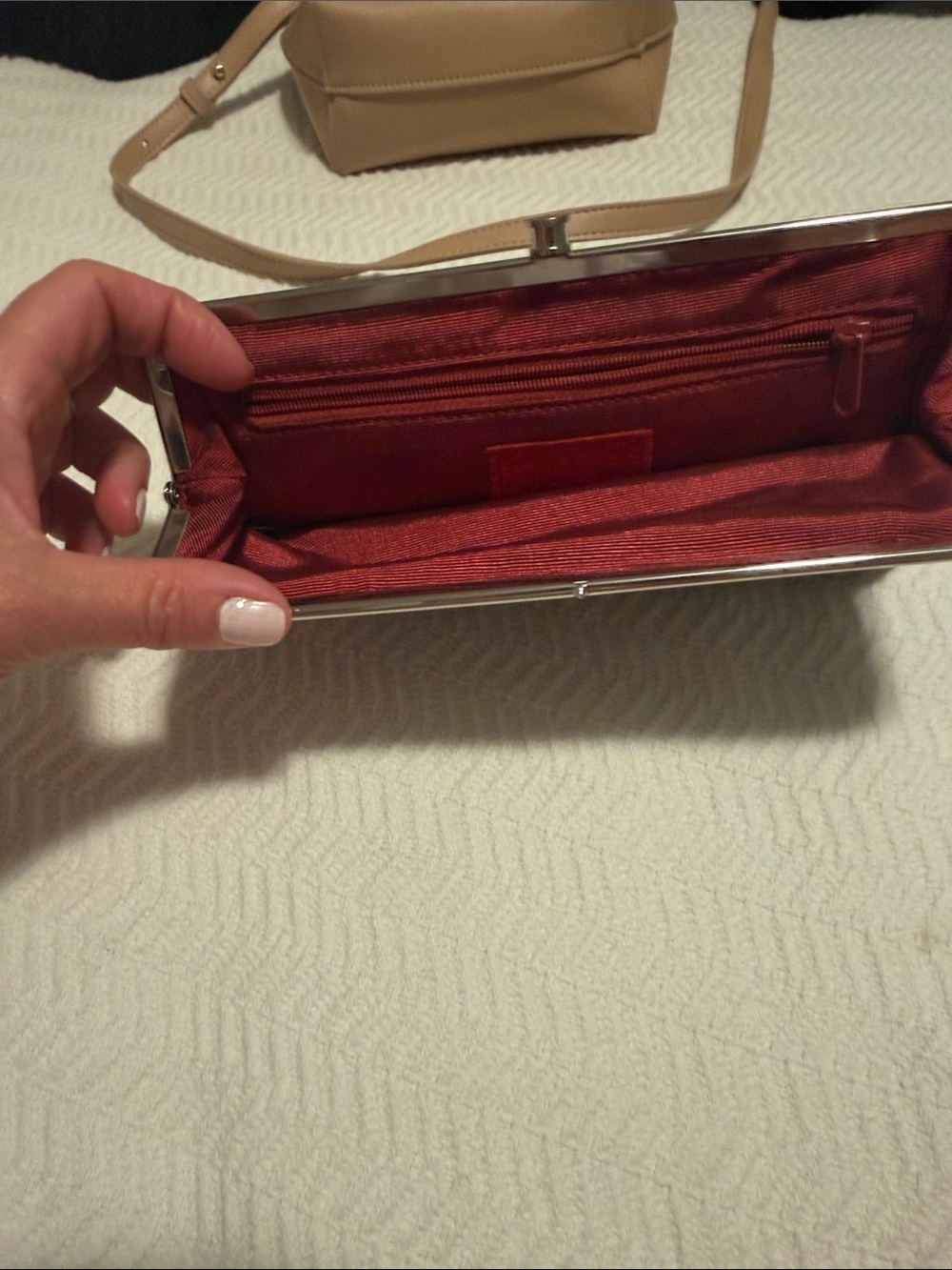 HOBO Snake-Print Glossy Frame Clutch in Brown, Black & White - Picture 3 of 3